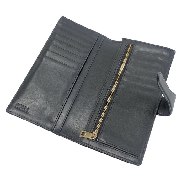 Auth FURLA Primula - Black Leather Long Wallet - Picture 4 of 6